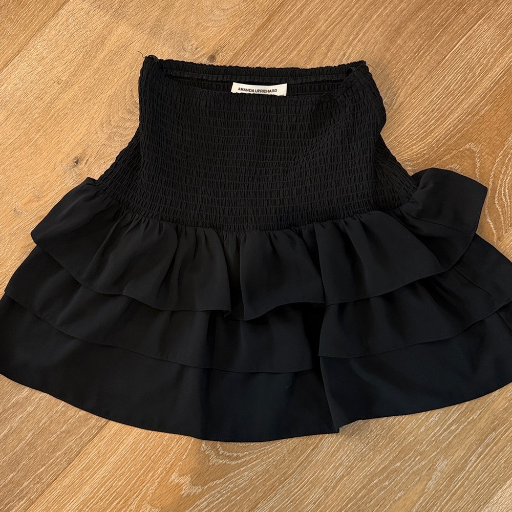 Amanda Uprichard Black Ruffled Skirt size small
